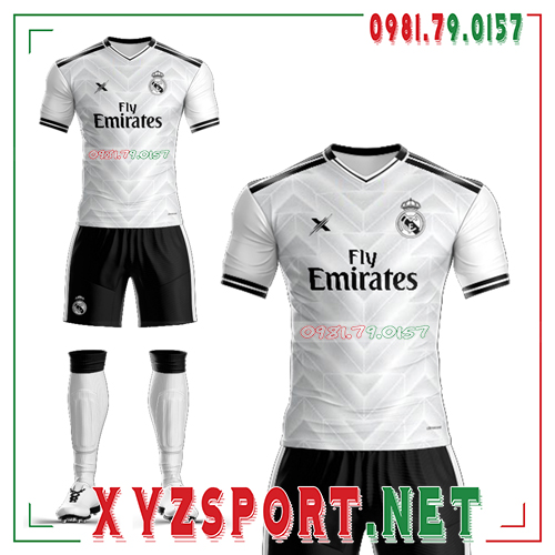 Áo Clb Real Madrid Tự Thiết Kế Mã Real-01 Màu Trắng - Xyz Sport
