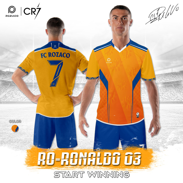Mẫu Áo Đá Banh Không Logo Màu Cam Mã Ro-Ronaldo-03