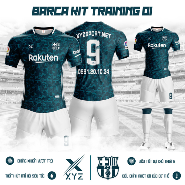 Mẫu áo đá banh clb Barca 21/22 training 01