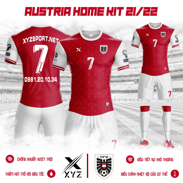 Áo đấu đội tuyển áo sân nhà mùa giải 2021-2022