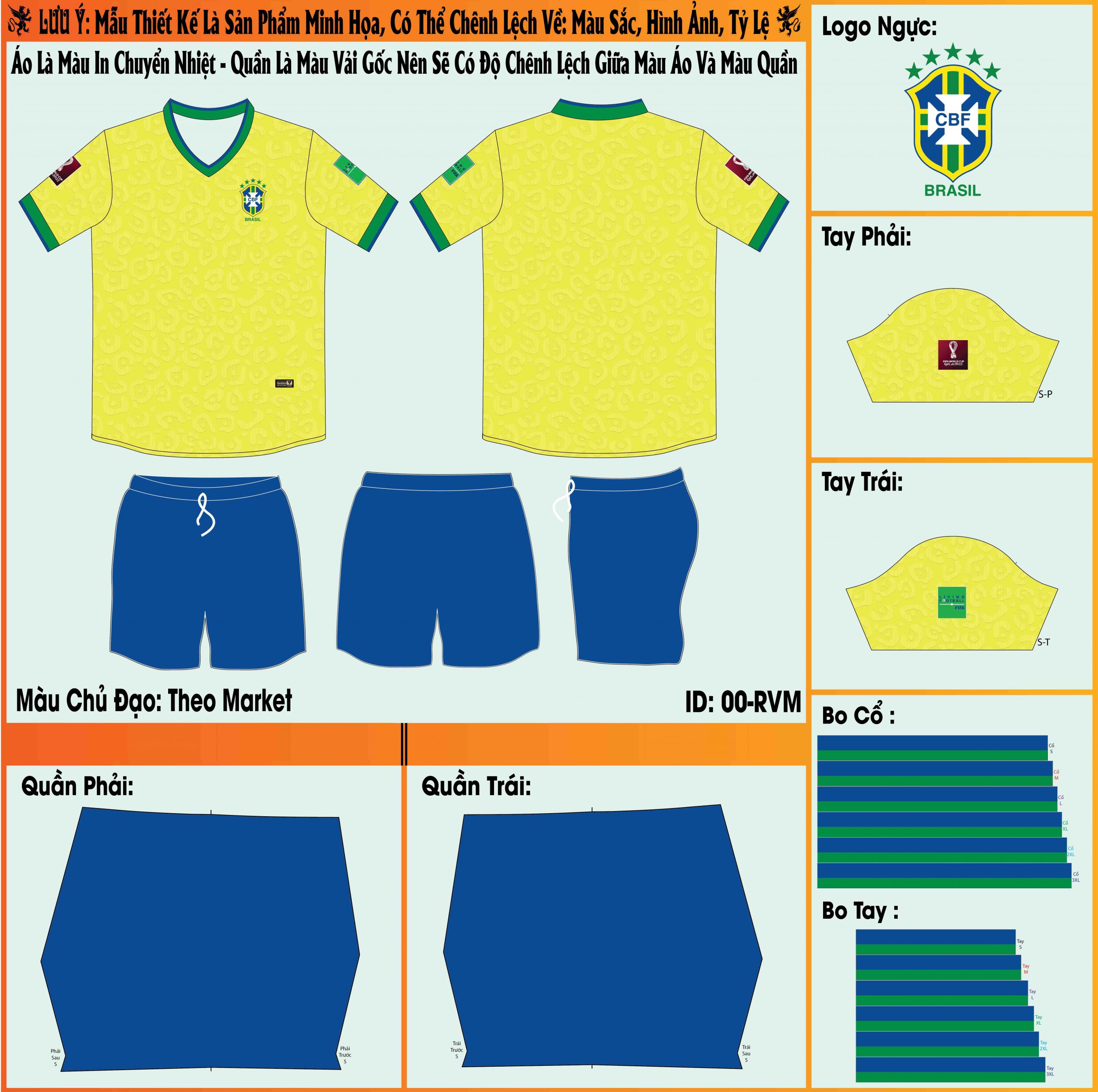 Mẫu ảnh áo đội tuyển Brazil sân nhà Worldcup 2022 Market - Thành phẩm là một trong những mẫu áo được săn tìm nhiều nhất hiện nay trên thị trường. Và được các nhân viên Shop XYZ Sport thiết kế tận tình, dồn hết nhiệt huyết vào mẫu áo đấu này.  