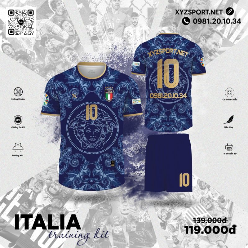 Mẫu Áo Đá Bóng Đội Tuyển Italia Training 03 Màu Tím Argentina