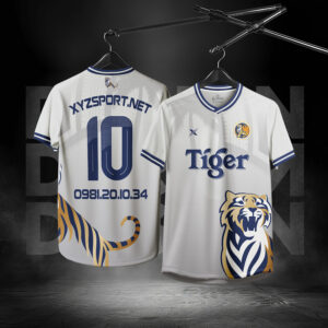 Mẫu Áo Công Ty Màu Trắng Xám Tiger – Sức Mạnh Và Tốc Độ