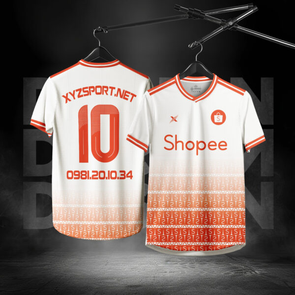 Áo Đá Banh Thiết Kế Công Ty Shopee Màu Trắng