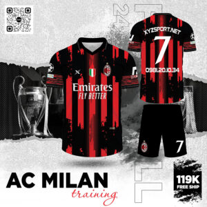 Áo Đấu AC Milan Training Phiên Bản Đỏ Đen - Phá Cách Và Năng Động