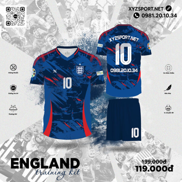 Mẫu Áo Đấu England Training Kit Màu Tím Than Cá Tính và Hiện Đại