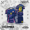 Bộ Đồ Thể Thao Thiết Kế Colombia Training Kit Màu Tím