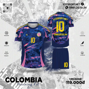 Bộ Đồ Thể Thao Thiết Kế Colombia Training Kit Màu Tím