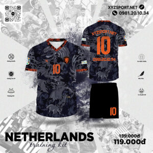 Mẫu Áo Đấu Netherlands Training Kit Màu Đen Cá Tính Và Năng Động