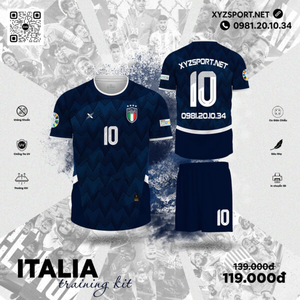 Mẫu Đội Tuyển Italia Training Kit Màu Tím Than – Phong Cách Và Tiện Dụng Cùng Đội Tuyển Ý