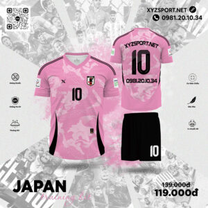 Áo Bóng Đá JAPAN Training Kit - Hồng Nhạt Năng Động