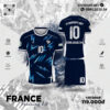 Đồ Thể Thao Đội Tuyển France Training Kit Màu Tím Than - Bộ Đồ Thể Thao Cao Cấp Cho Nam
