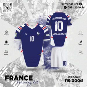 Mẫu Áo Đội Tuyển France Training Kit Màu Tím Cá Tính