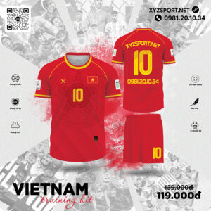 Bộ Đồ Áo Đấu Vietnam Training Kit Màu Đỏ Tự Hào Dân Tộc