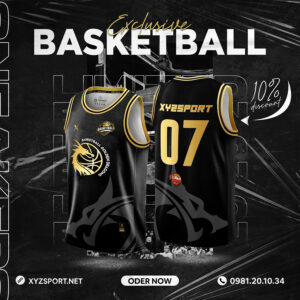 Áo Bóng Rổ XYZSPORT RXMBR-01 Màu  Đen Cá Tính